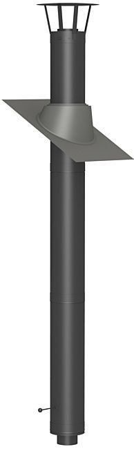 Jeremias Savupiippu/takan piippu 3m, Ø150mm, musta